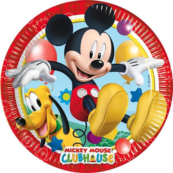  8 Paper Plate playful Mickey 23 cm.