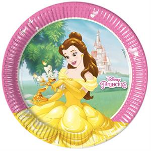  8 Paper Plate Princess heart strong 23 cm. sogg.a