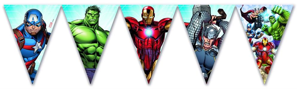 Filare 9 bandierine triangolari Avengers