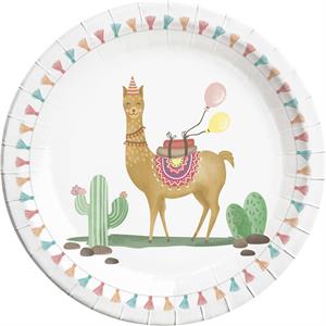 8 Plato de papel lama 23 cm.