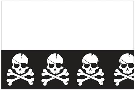 Tovaglia plastica pirati black skull 120 x 180 cm.