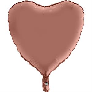 18 HEART HEART 18INC SATIN ROSE GOLD