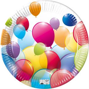 8 Paper Plate FLYING BALLOONS 12PZ