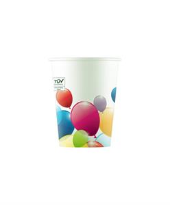 8 Paper Cups COMPOSTAB E FLYING BALLOONS 12PZ