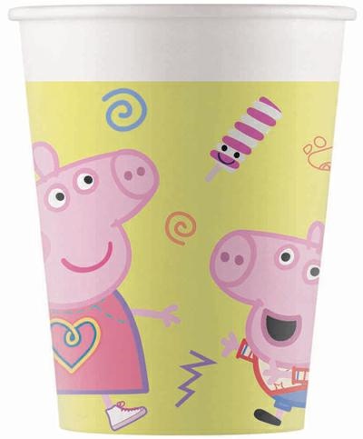 8 Paper Cups Peppa Pig messy play ml. 200