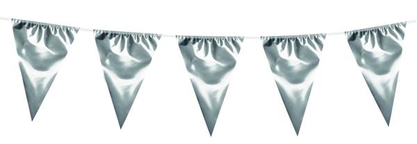 Filare bandierine triangolari giganti argento 46 x 30