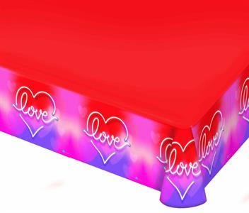 Plastic Table Cover LOVE IS LOVE   137x182 CM