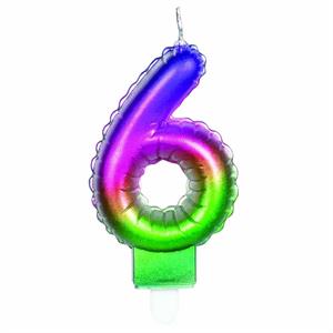 Candle 7,2 CM. WITH CANDLE HOLDER - RAINBOW NR 6