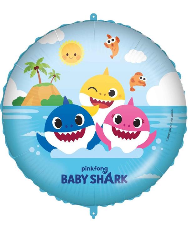 BALLOON MYLAR BABY SHARK 18(46CM) 6PZ