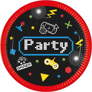 8 FSC PAPER PLATES 23CM GAMING PARTY