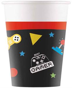 8 FSC PAPER CUPS 200ML  (WM) GAMING PARTY
