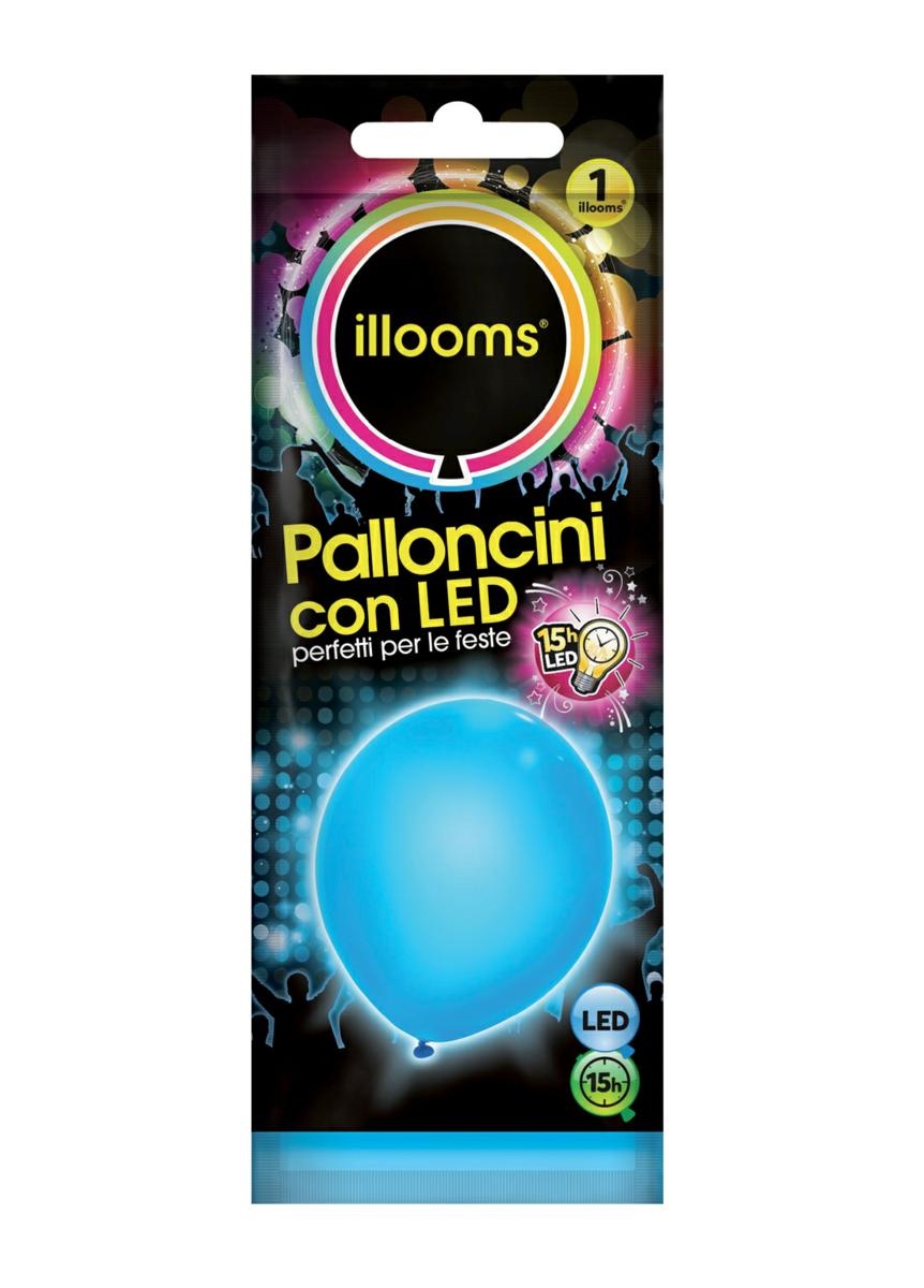 Palloncino con led illooms azzurro cf 1 pz