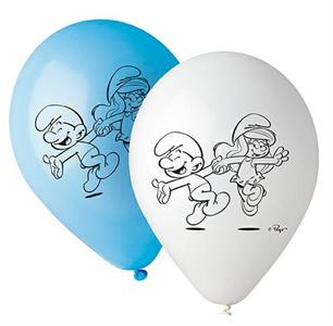 10 PALLONCINI STAMPATI PUFFI (SMURFS) CF6