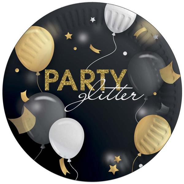 PIATTI CARTA GLITTER PARTY DIAM CM 23 PZ 8