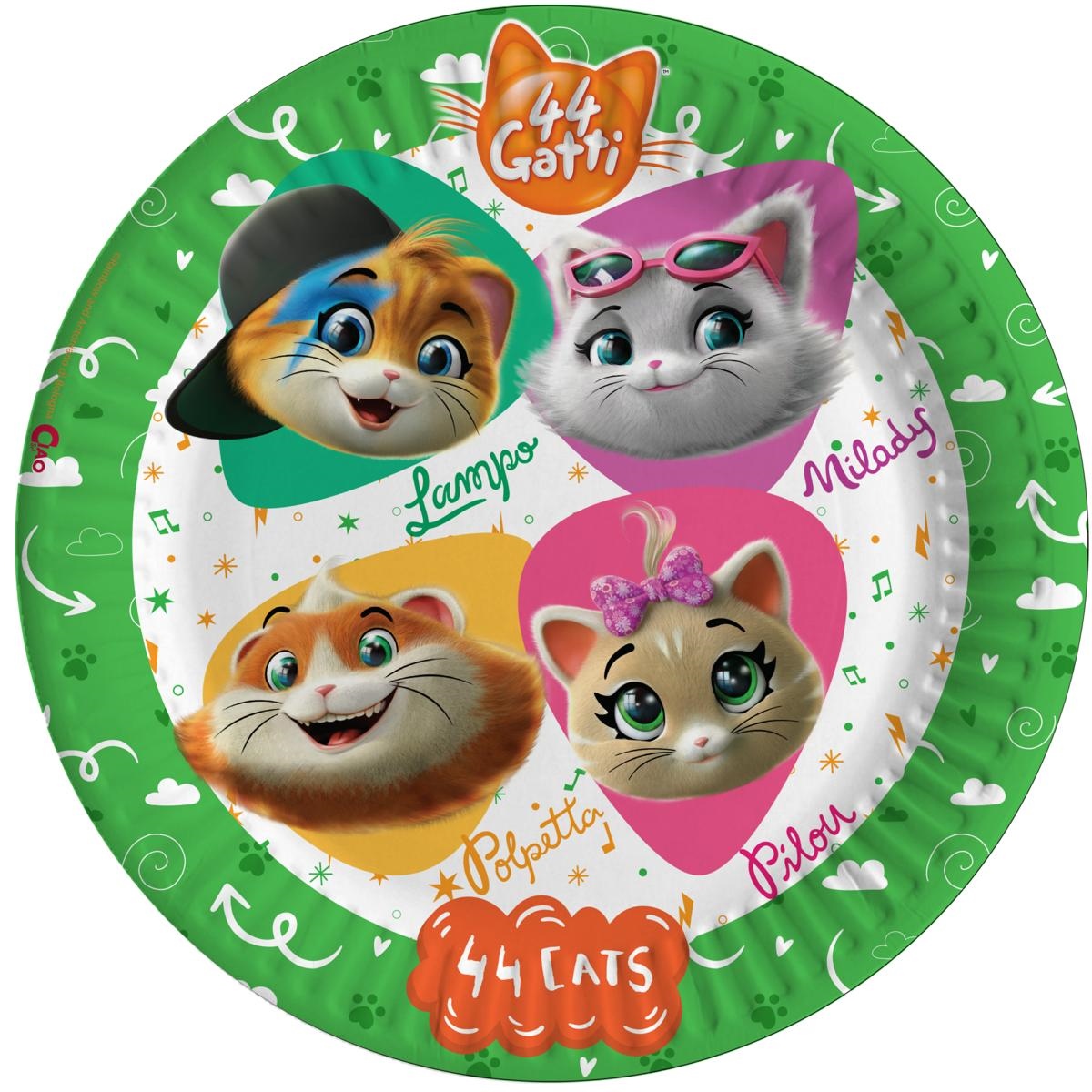  8 Paper Plate 44 Cats  .cm. 23
