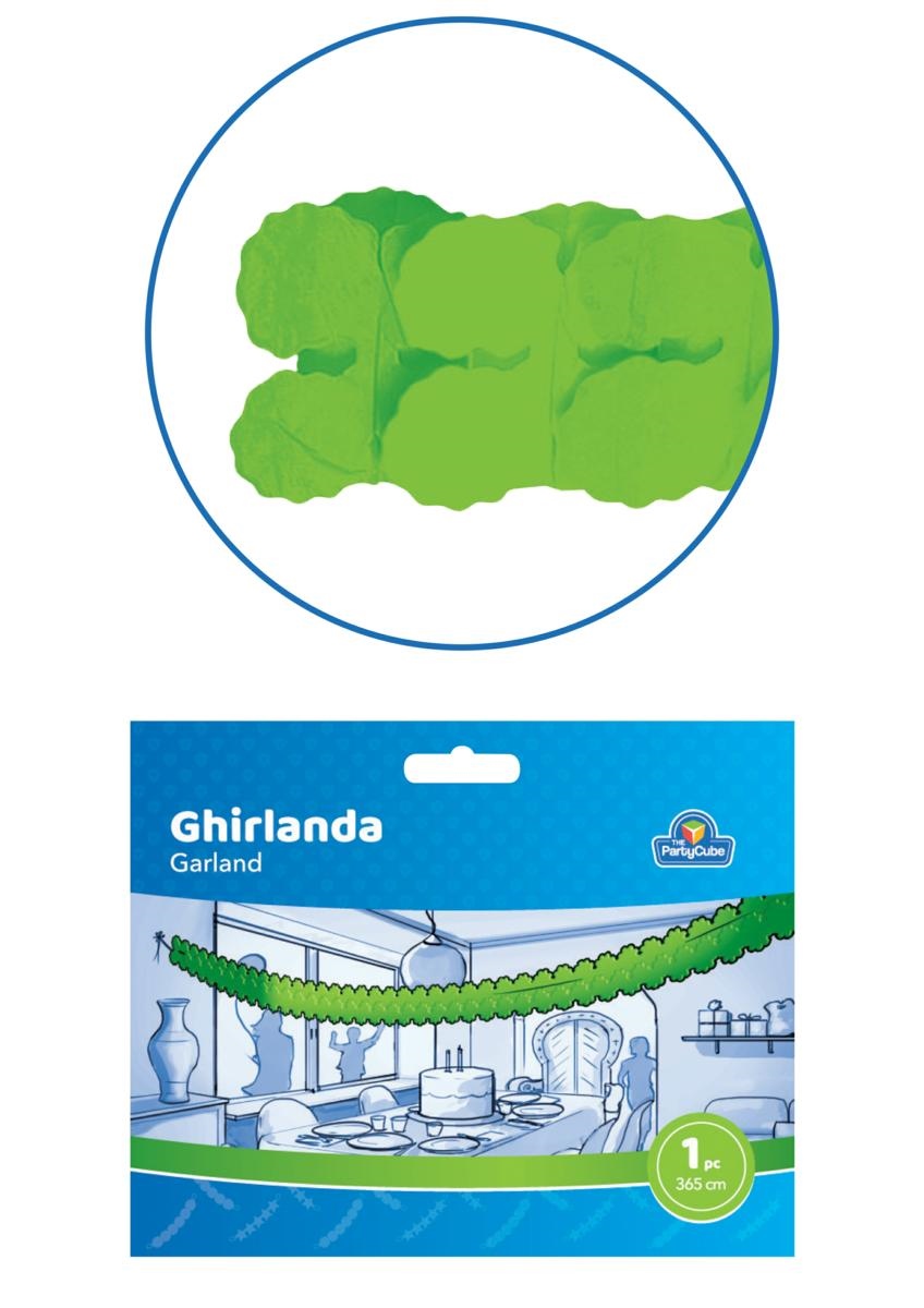 festón garland paper green mt. 3,65
