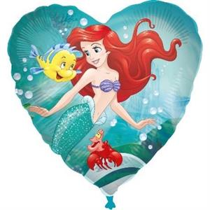 PALLONCINO MYLAR PRINCESS ARIEL  CM 46 FORMA CUORE