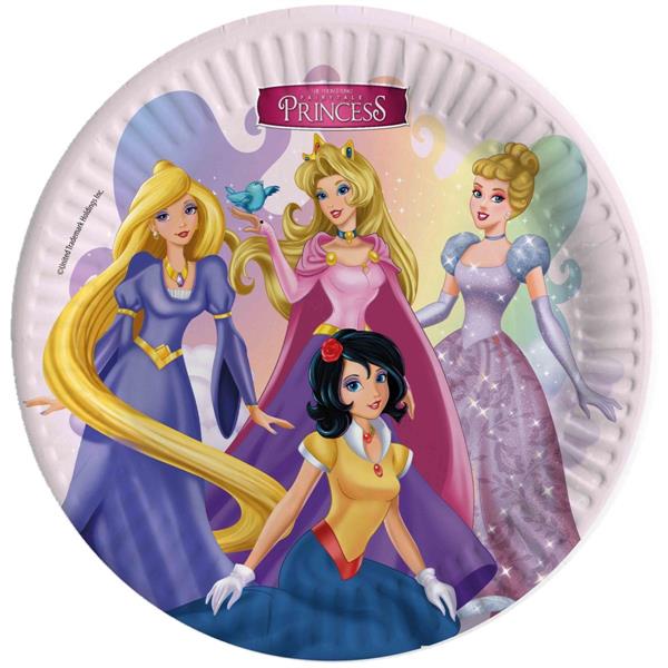 PIATTI CARTA PRINCESS TOON COMPOSTABILI DIAM CM 23 CF 8