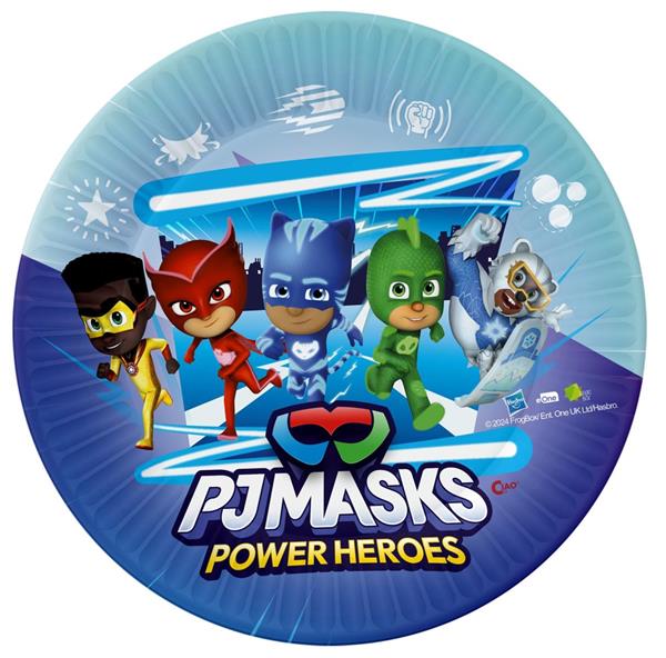 PIATTI CARTA PJ MASK COMPOSTABILI DIAM CM 18 CF 8