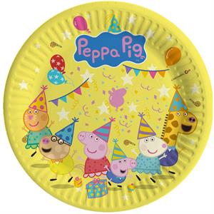 PIATTI CARTA PEPPA PIG COMPOSTABILI DIAM CM 18 CF 8