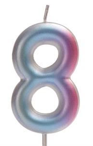 CANDELA NUMERALE MULTICOLOR PASTEL NR 8