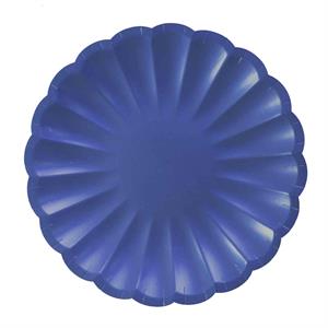 8 PAPER PLATES FLOWER SHAPE 23 CM MIDNIGHT BLUE COMPOSTABLE