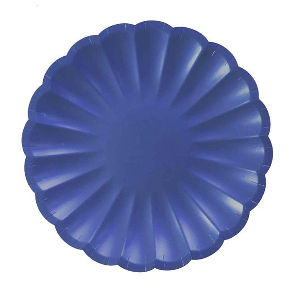 8 PAPER PLATES FLOWER SHAPE 23 CM MIDNIGHT BLUE COMPOSTABLE