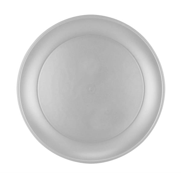 REUSABLE UNICOLOR PARTY PLATE SILVER 21CM