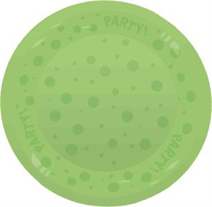 REUSABLE PIATTO PARTY DIAM CM 21 VERDE FLUO CON RILIEVO