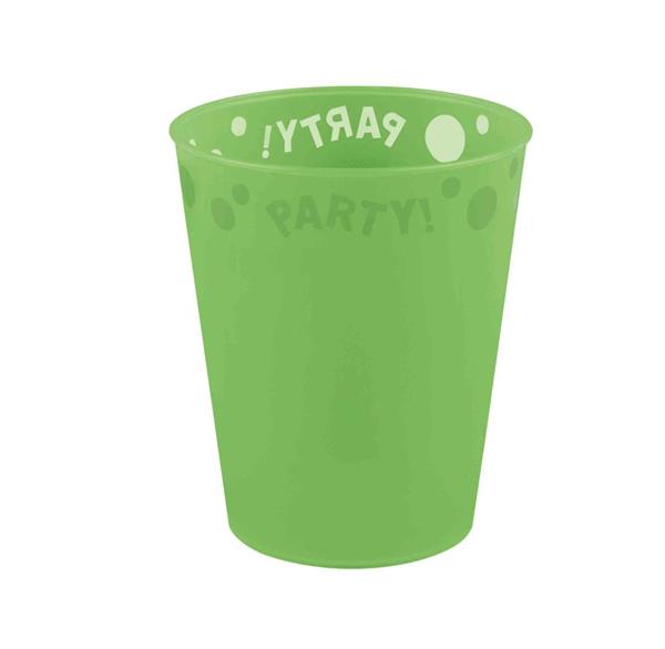 REUSABLE BICCHIERE PARTY 250 ML VERDE FLUO CON RILIEVO