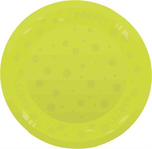 REUSABLE PIATTO PARTY DIAM CM 21 GIALLO FLUO CON RILIEVO