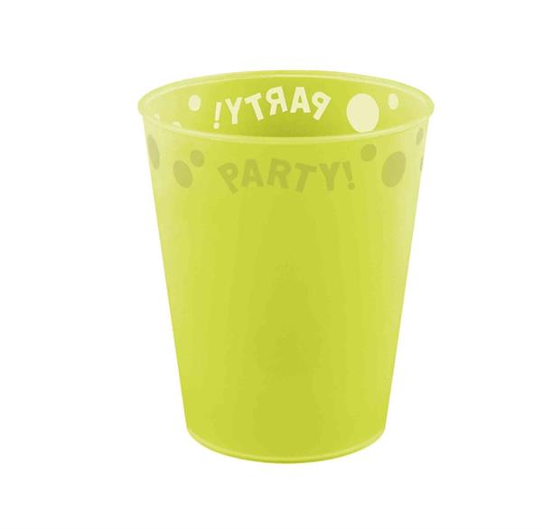 REUSABLE BICCHIERE PARTY 250 ML GIALLO FLUO CON RILIEVO