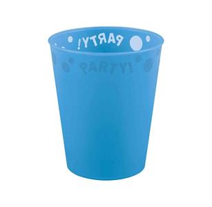 REUSABLE BICCHIERE PARTY 250 ML BLU SEMITRASPARENTE CON RILIEVO