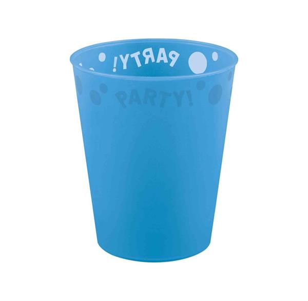 REUSABLE BICCHIERE PARTY 250 ML BLU SEMITRASPARENTE CON RILIEVO