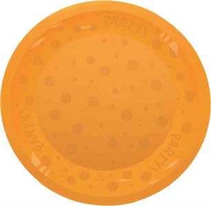 REUSABLE PIATTO PARTY DIAM CM 21 ARANCIO SEMITRASPARENTE CON RIL