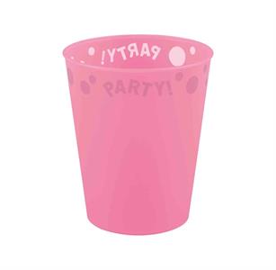 REUSABLE BICCHIERE PARTY 250 ML ROSA SEMITRASPARENTE CON RILIEVO