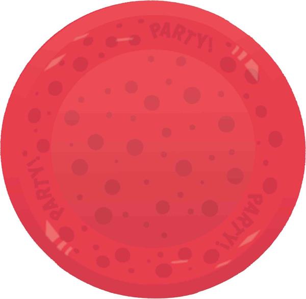 REUSABLE PIATTO PARTY DIAM CM 21 ROSSO SEMITRASPARENTE CON RILIE