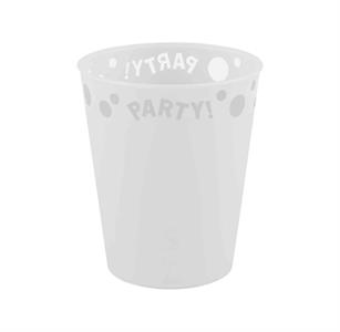 REUSABLE BICCHIERE PARTY 250 ML BIANCO SEMITRASPARENTE CON RILIE