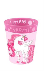 REUSABLE BICCHIERE PARTY 250 ML UNICORNO RAINBOW CON RILIEVO