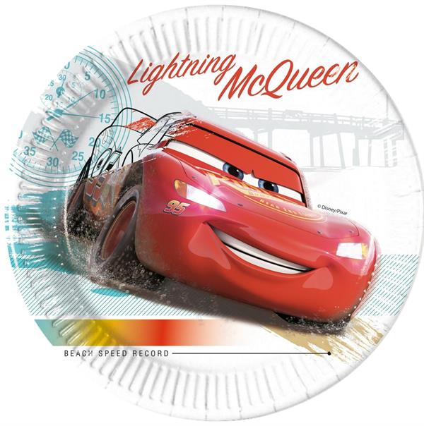 Paper Plate CARS HIGH SPEED DISNEY Compostable  CM 23 PZ 8
