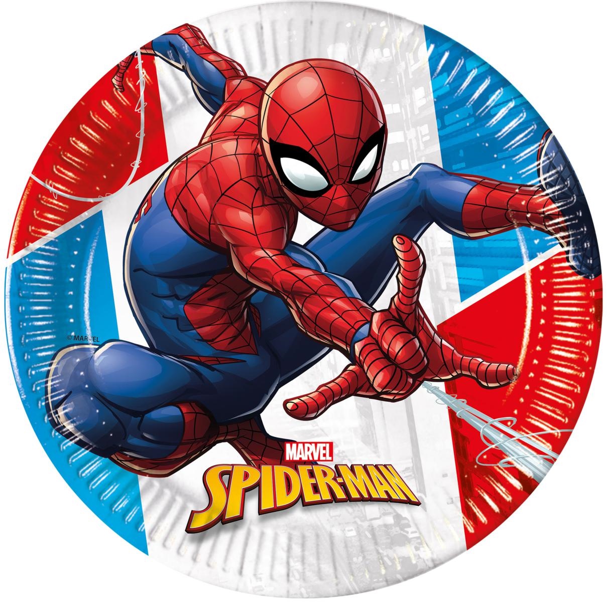  8 Plato de papel Spiderman super hero Compostable