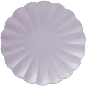 8 Paper Plates Flower shape 23 cm Lavender Compostable