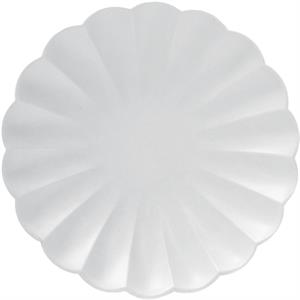 8 Paper Plates Flower shape 20 cm White Compostable