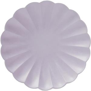 8 Paper Plates Flower shape 20 cm Lavender Compostable