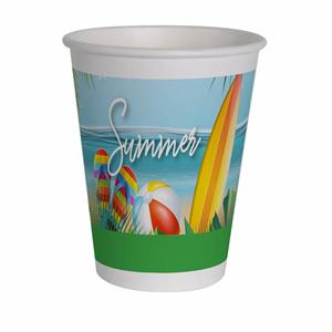 8 Cups in paper compostab e 255ml Summer