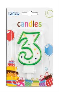 Candle numbers n. 3 multicolor