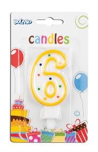 Candle numbers n. 6 multicolor